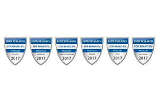 JA Solar was awarded the seals of Top Brand PV Seal 2017 in Europe, Top Brand PV Seal 2017 in Switzerland, Top Brand PV Seal 2017 in Netherlands, Top Brand PV Seal 2017 in United Kingdom